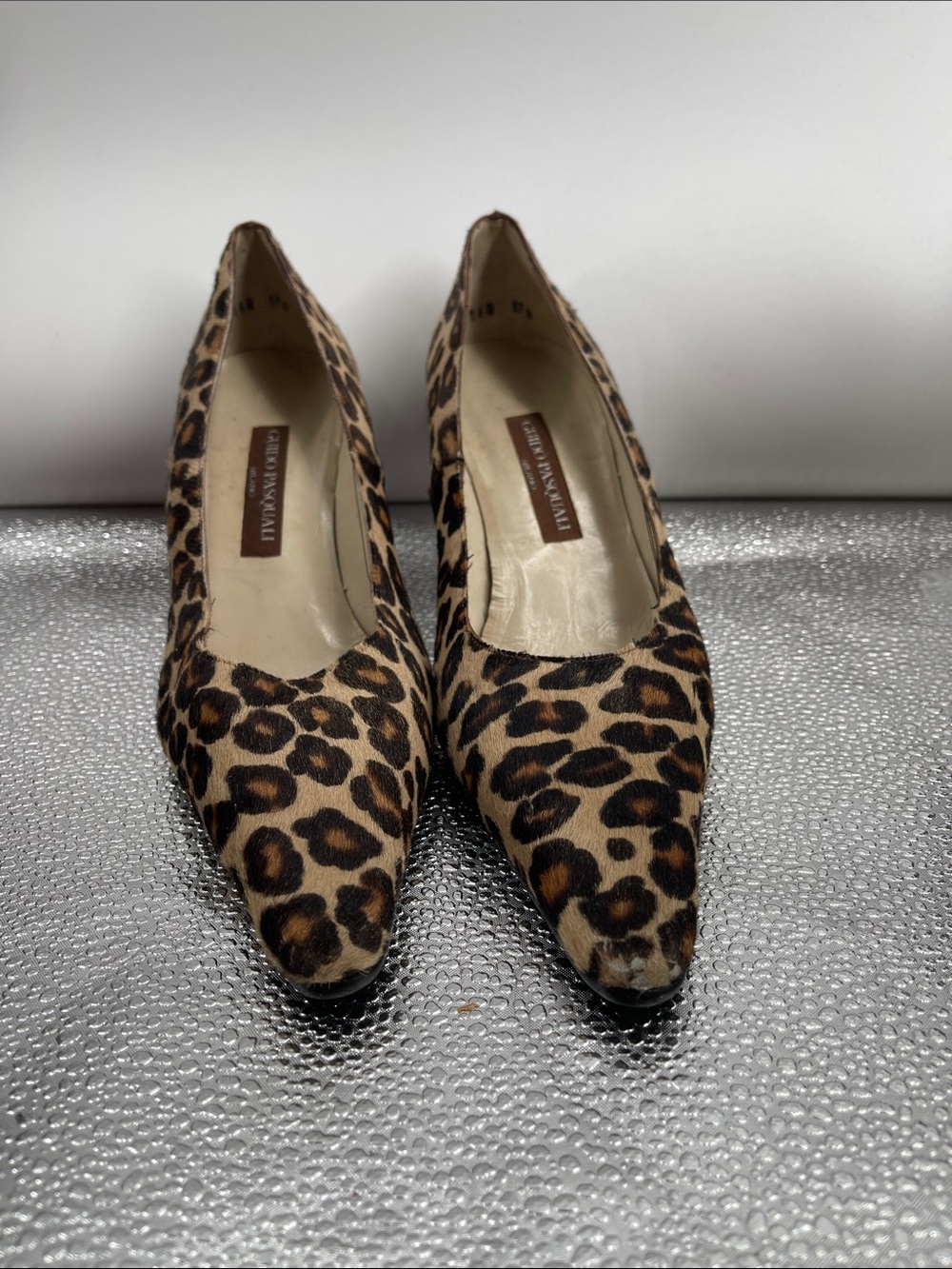 Guido Pasquali leopard-print pony hair pumps